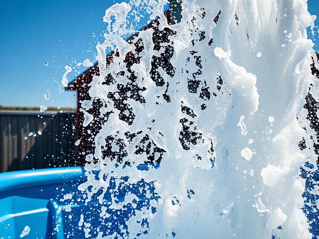 Huge splash frozen mid-air as someone hits the water